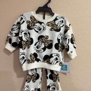 Disney Baby Minnie Mouse 2-Piece Outfit 0-3M Leopard Print